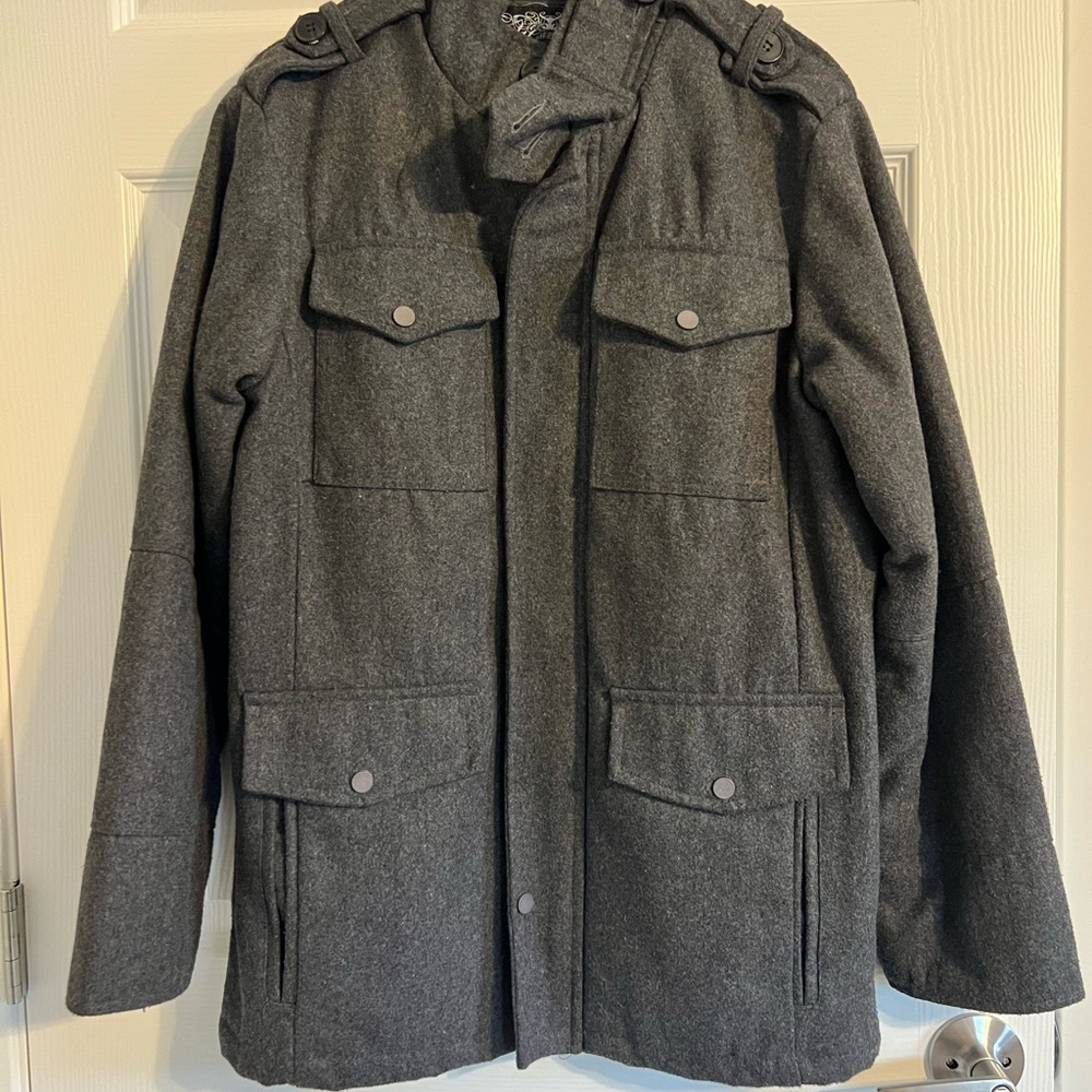 Brave Soul Charcoal Military Field Jacket